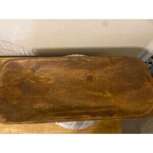 Vintage Rustic Hand-Carved Wooden Dough Bowl Centerpiece
